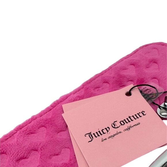 Juicy Couture Terry Hearts Pink Hard Train Case Travel Cosmetic Makeup Bag NWT - Picture 3 of 7